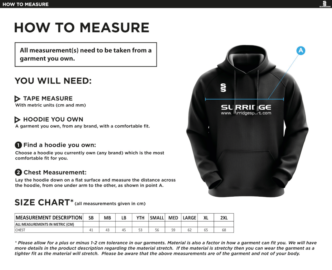 Chipping CC - Blade Hoody - Size Guide