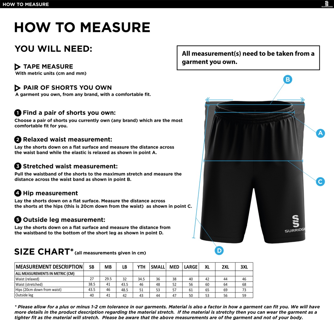 Chipping CC - Blade Shorts - Size Guide